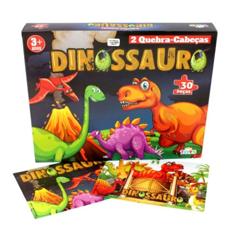 KIT 2 QUEBRA CABEÇA DINOSSAURO 30PCS