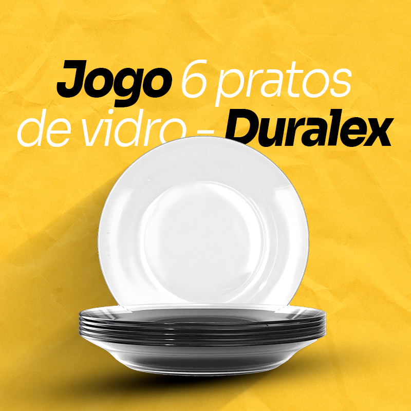 Jogo de 6 Prato de Vidro Fundo Duralex