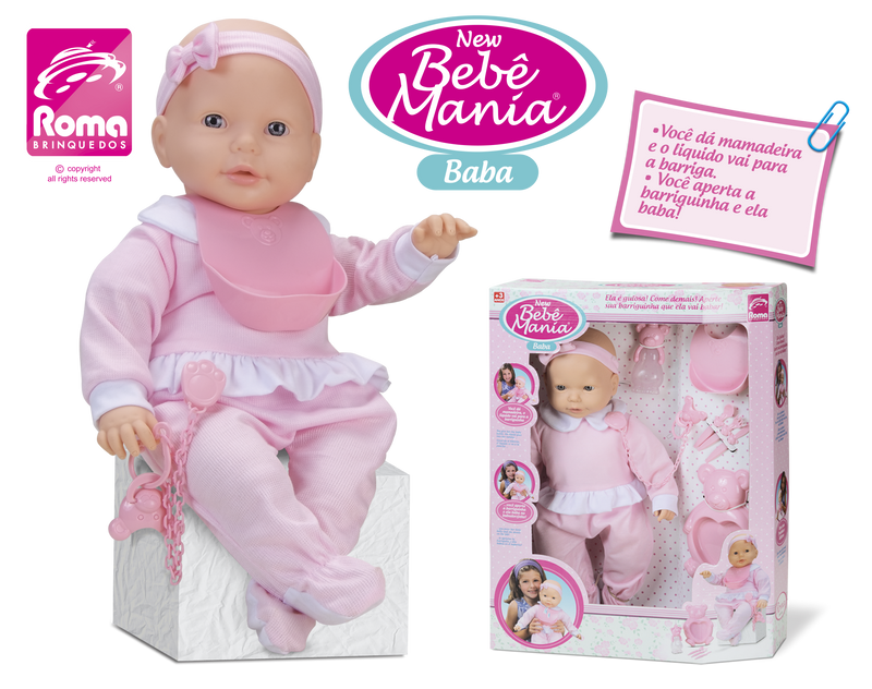 BONECA NEW BEBE MANIA BABA C/ACESSORIOS